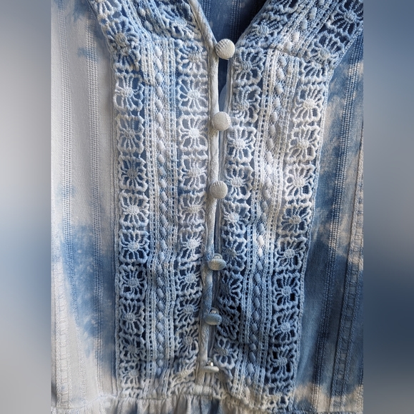 UPCYCLED hand dyed Indigo linen/rayon top Size M - Picture 6 of 6